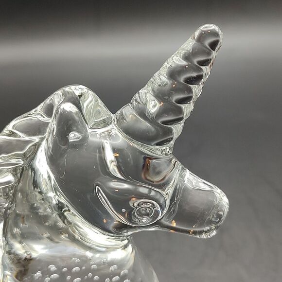 Vintage Art Glass Unicorn Paperweight with Controlled Bubbles - Picture 8 of 8